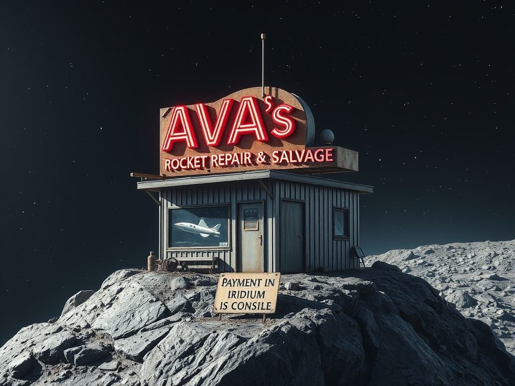 AVA's Rocket Repair & Salvage on an Asteroid