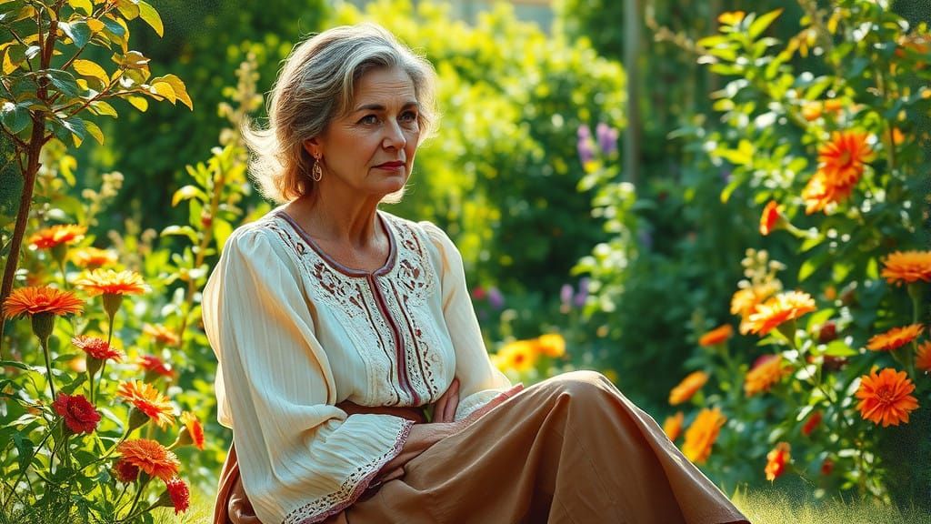 Serene Summer Afternoon in a Lush Garden