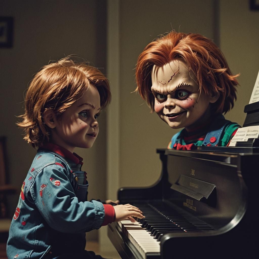 Chucky Plays Piano: Cinematic Film Still