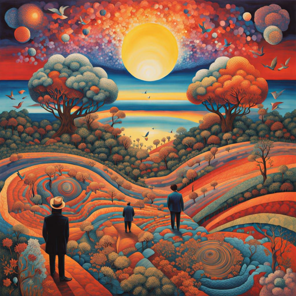 Cosmic Self-Discovery in Vibrant Paper Collage Art