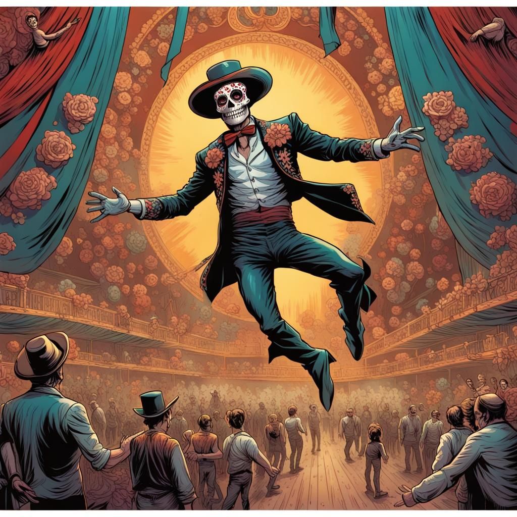 Day of the Dead Acrobat in Mexican Circus Art