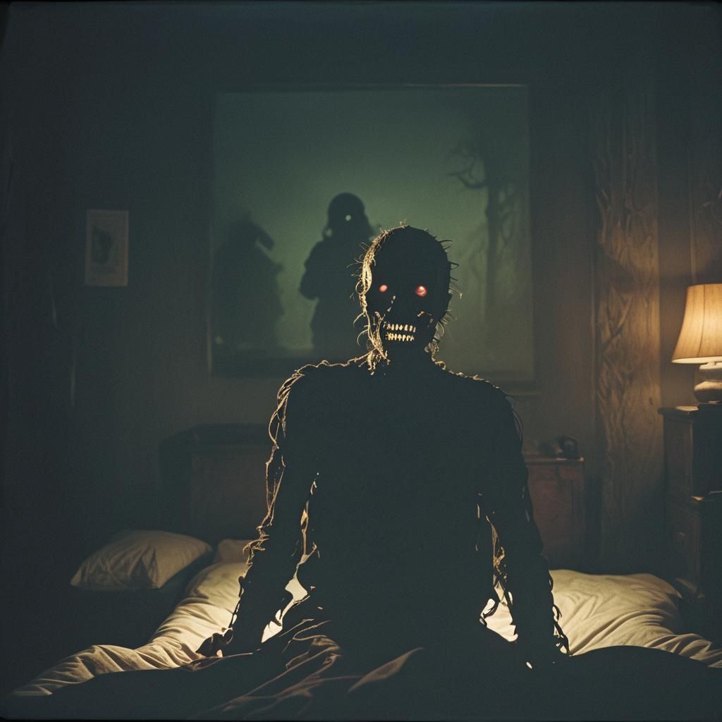 Eerie Distorted Reality: A Spine-Chilling Cinematic Still