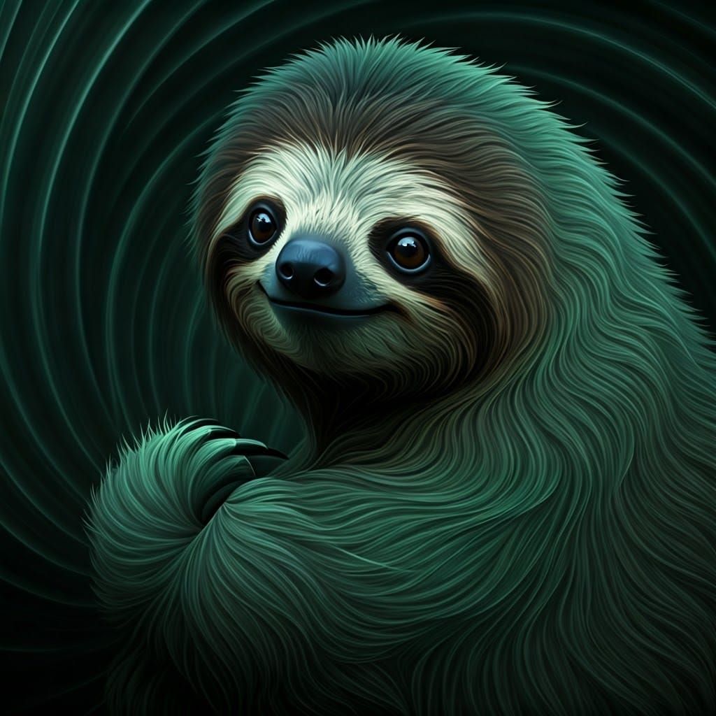 Emerald Sloth Fractal Zentangle Apartment Complex