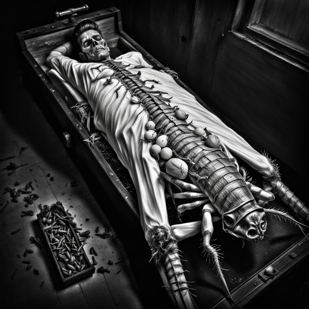 Hyperrealistic Portrait of a Pale Rockabilly Man