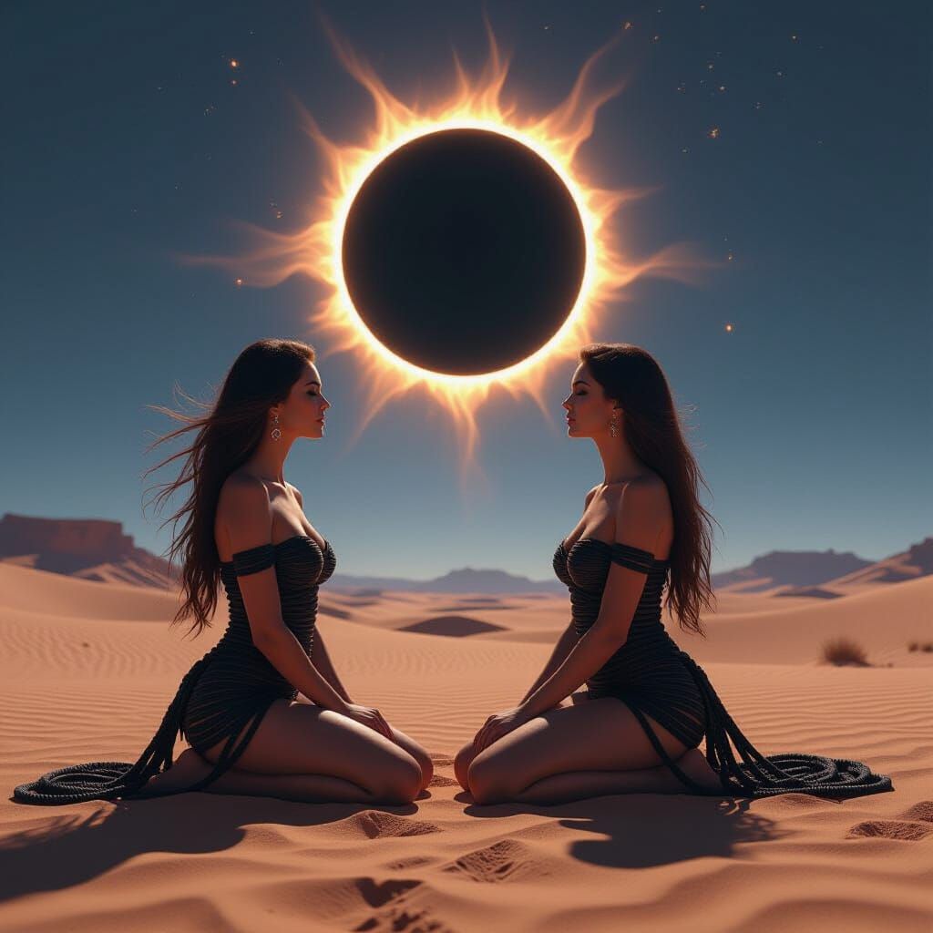 A captivating woman with long hair, of Caucasian descent, kn...