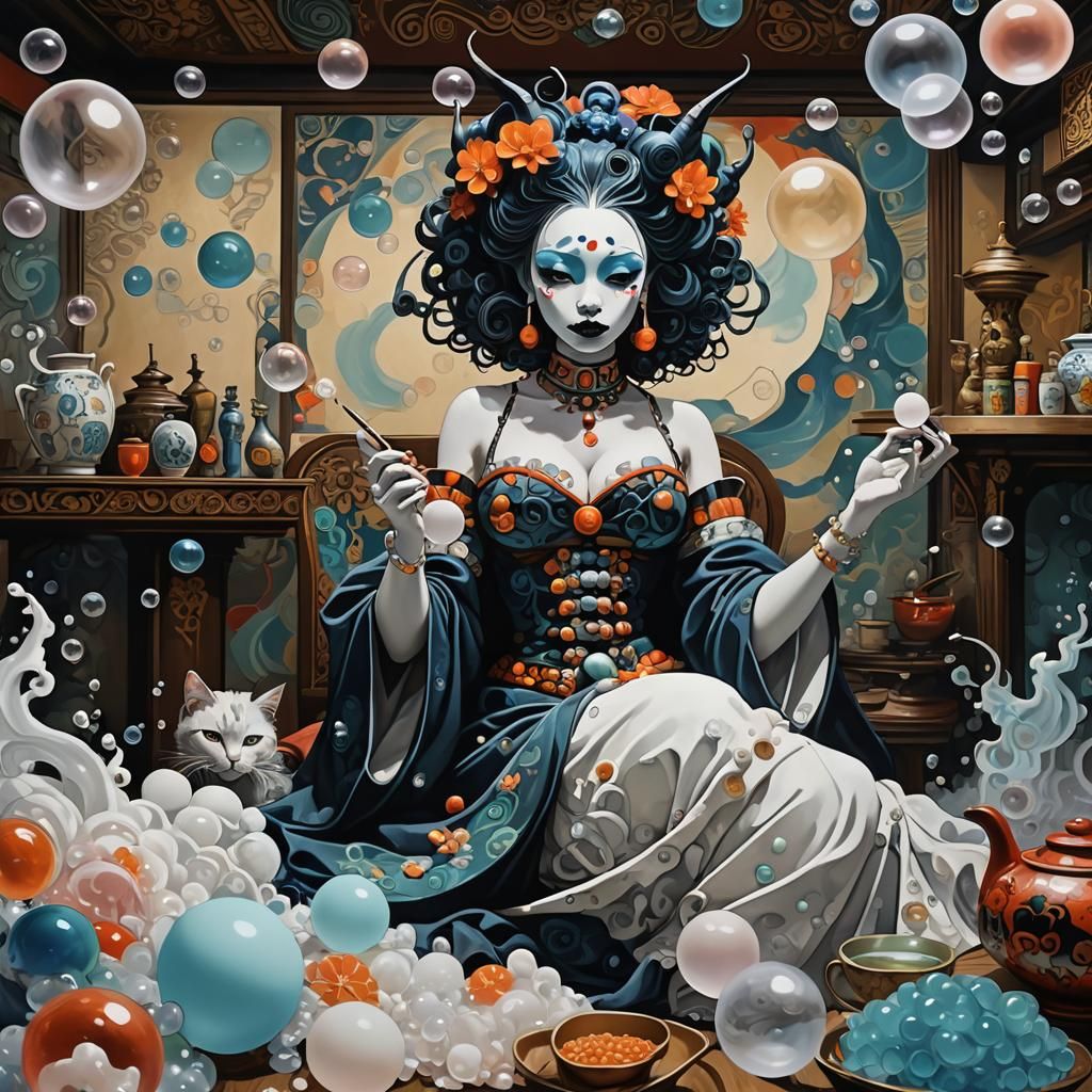 Nekomata Girl: Picasso meets Tim Burton