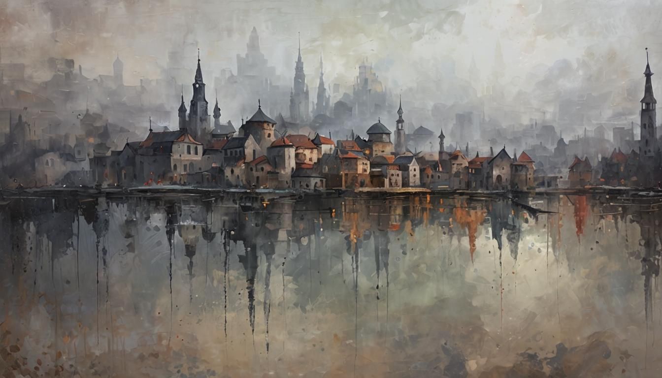 Radiant Gothic Town in Hot Oriental Palette