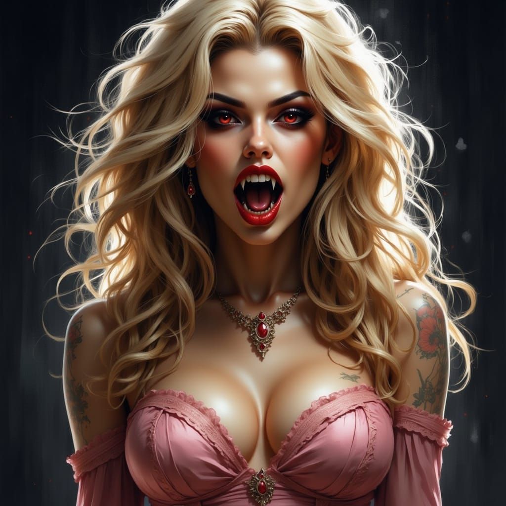 Vampire in Tattered Gown, Frazetta Style