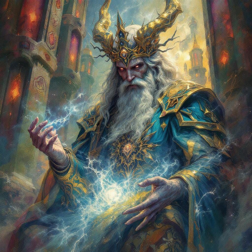 King Solomon Commands Demons: Hyperdetailed Portrait