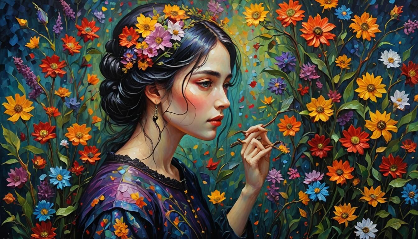 Dark Fantasy Neo-Impressionist Oil Painting