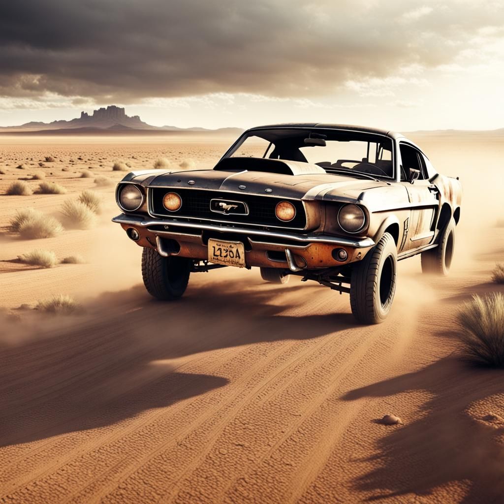 Mad Max Ford Mustang Car Chase in Wasteland