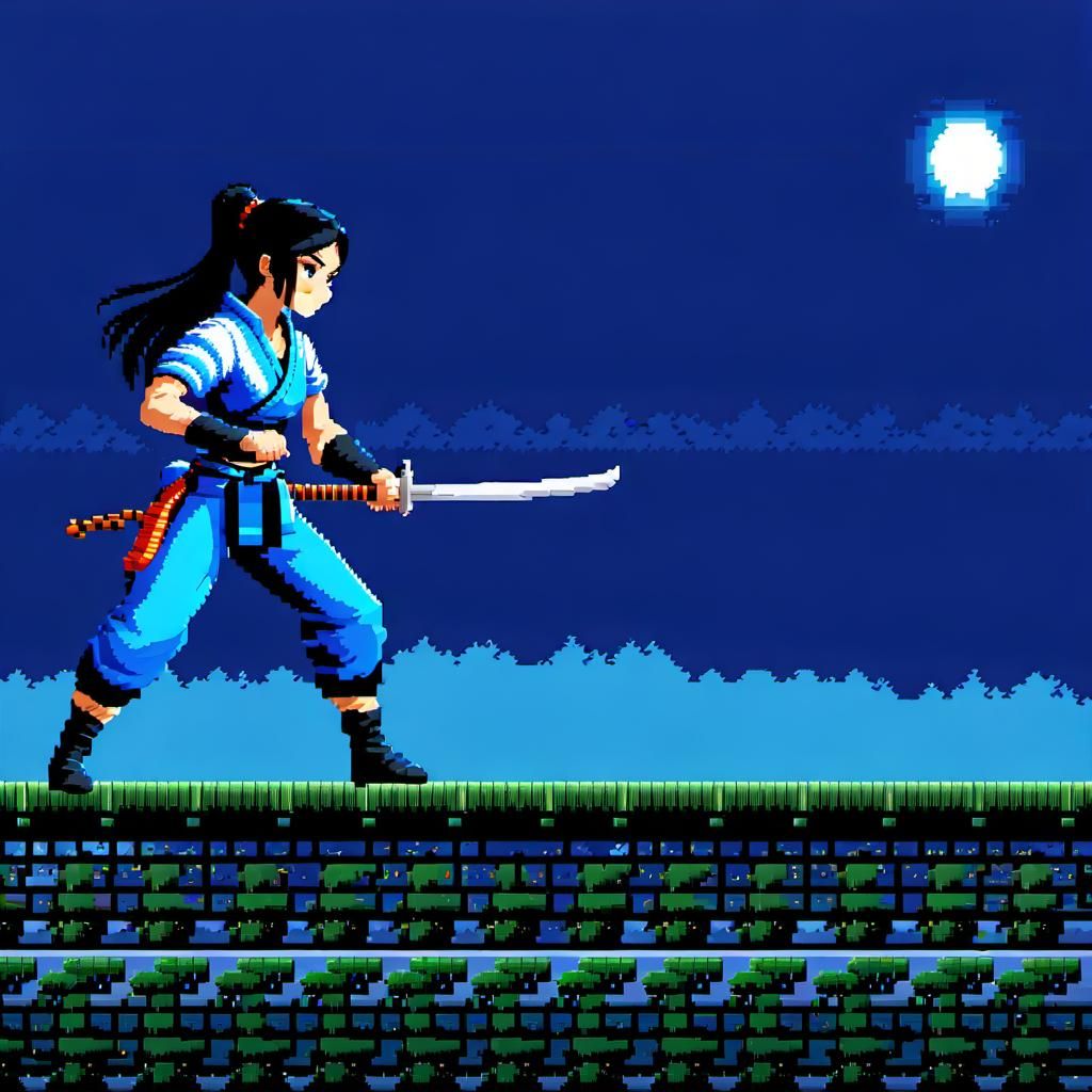 Kitana as the main character of a video game called Blue Nin...
