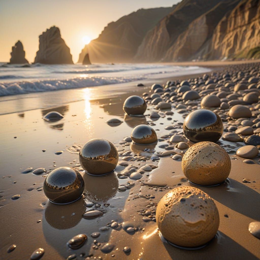 Bowling Ball Beach Coastal Landscape Photorealistic View