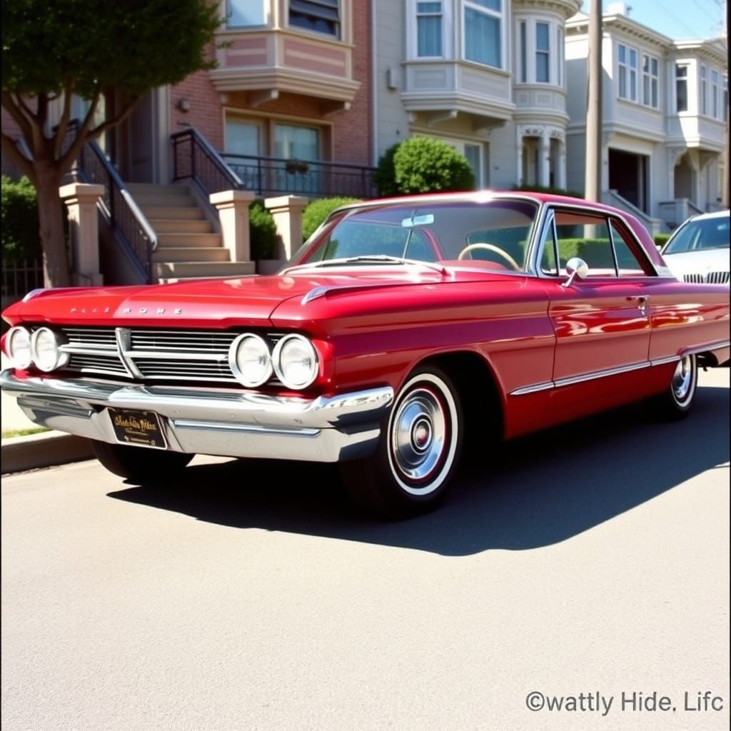Retro Classic Car Outside Betty Whites San Francisco Home