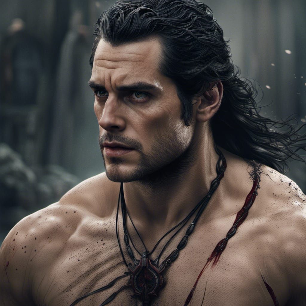 Scarred Man Portrait in Detailed Fantasy Art