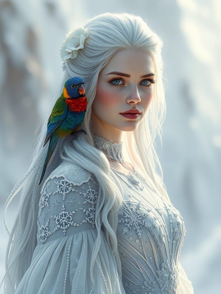 Majestic Ice Queen Portrait in Oil and Airbrush