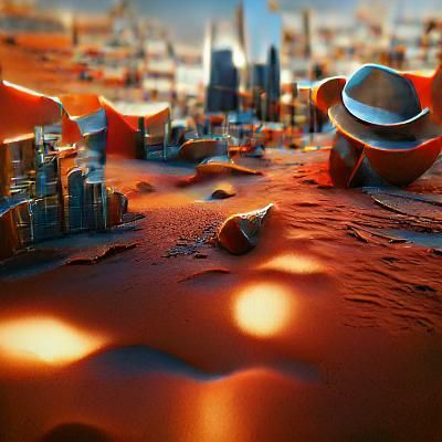 Futuristic City on Mars: 3D Rendered Art