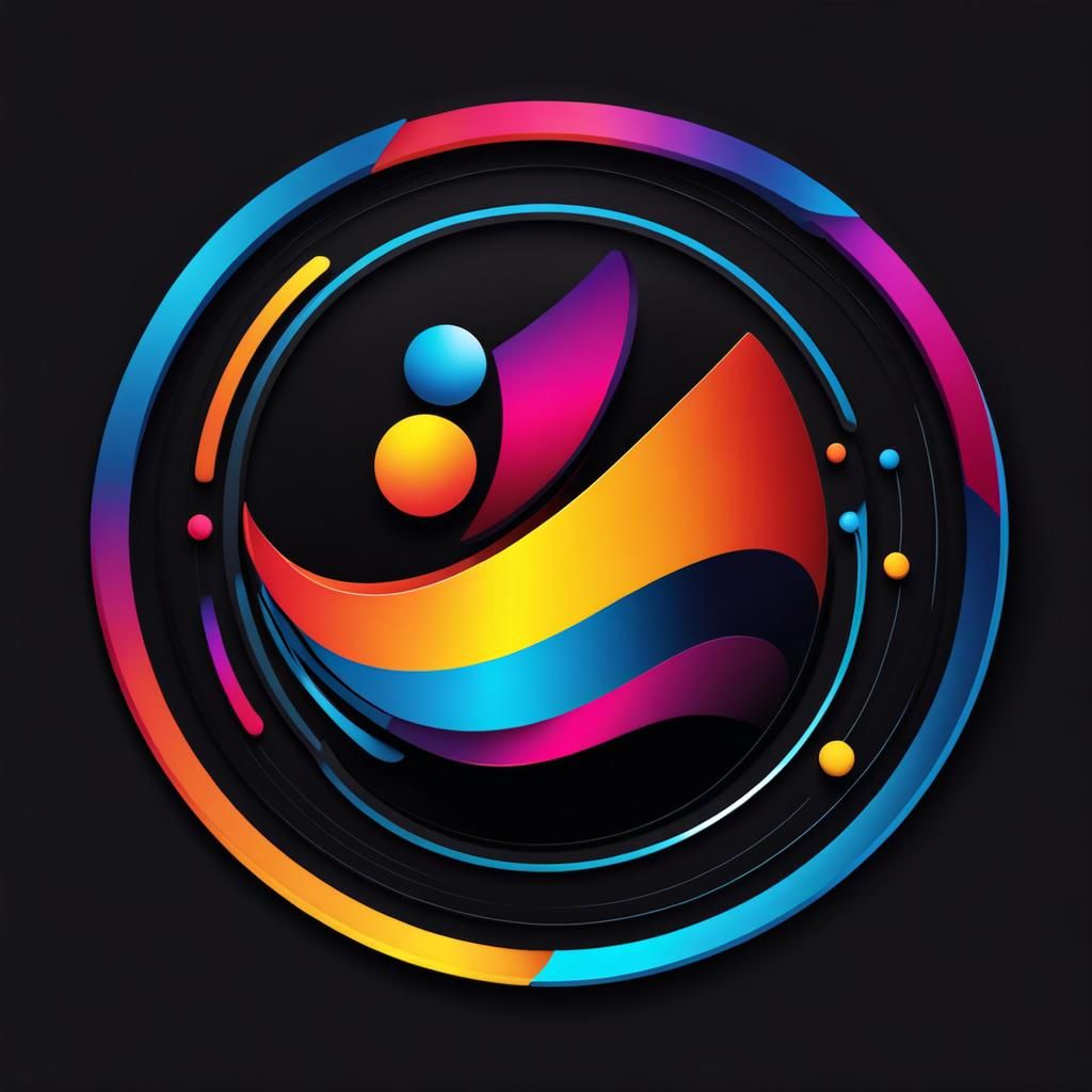 Colorful Futuristic EU Logo Design