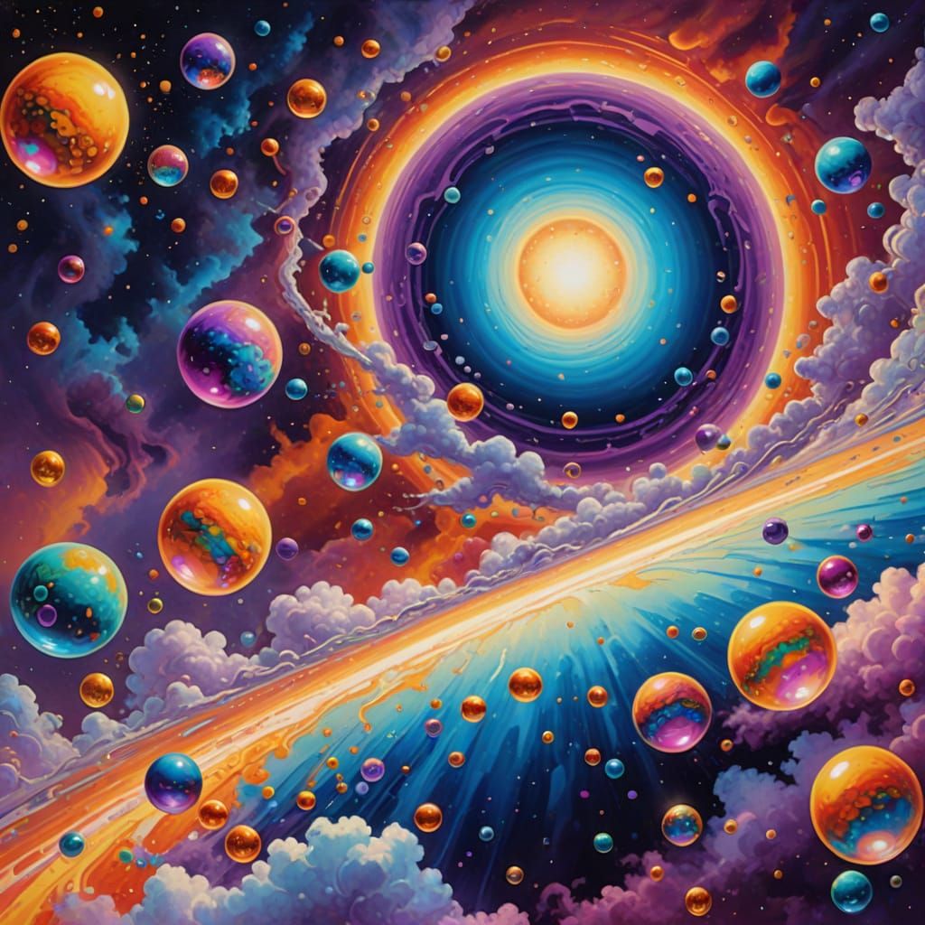 Rainbow Planet Bubbles in Binary Star System