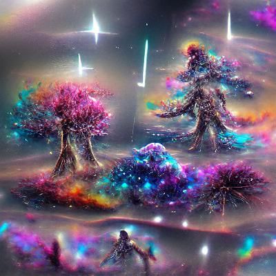 Stardust Trees: Holographic Cosmic Illustration