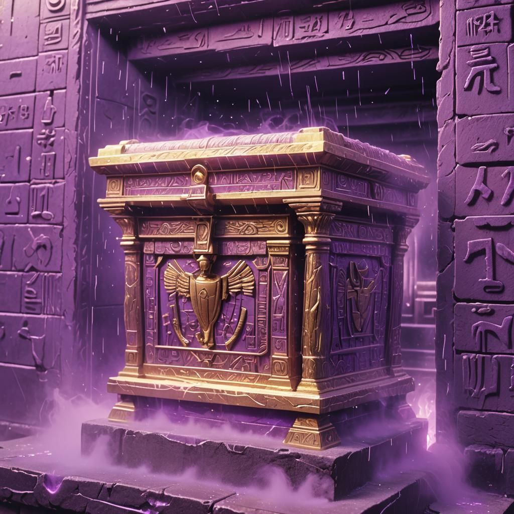 Ark of the Covenant in Vaporwave Style