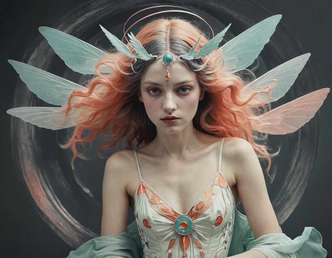 Abstract Surrealist Composition in Layers