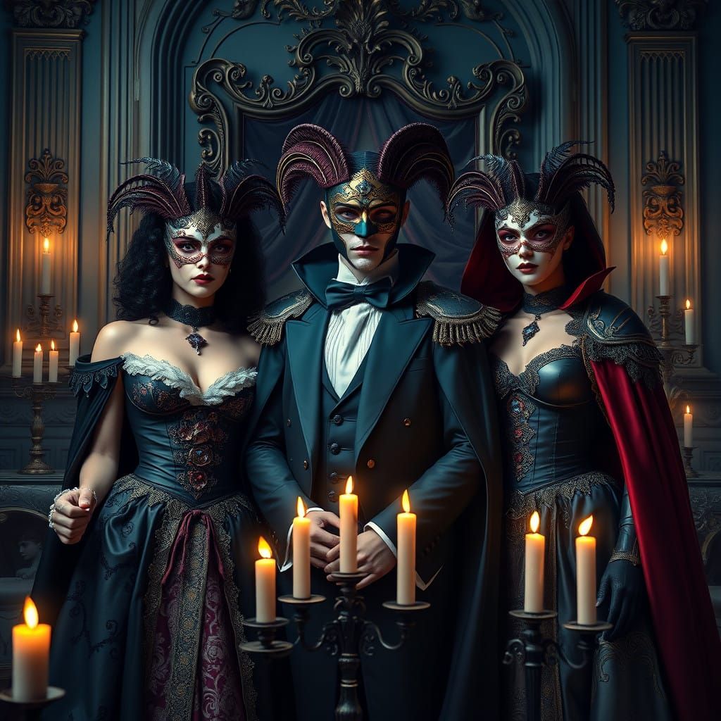 Elegant Trio Reveals Themselves in Lavish Rococo Setting