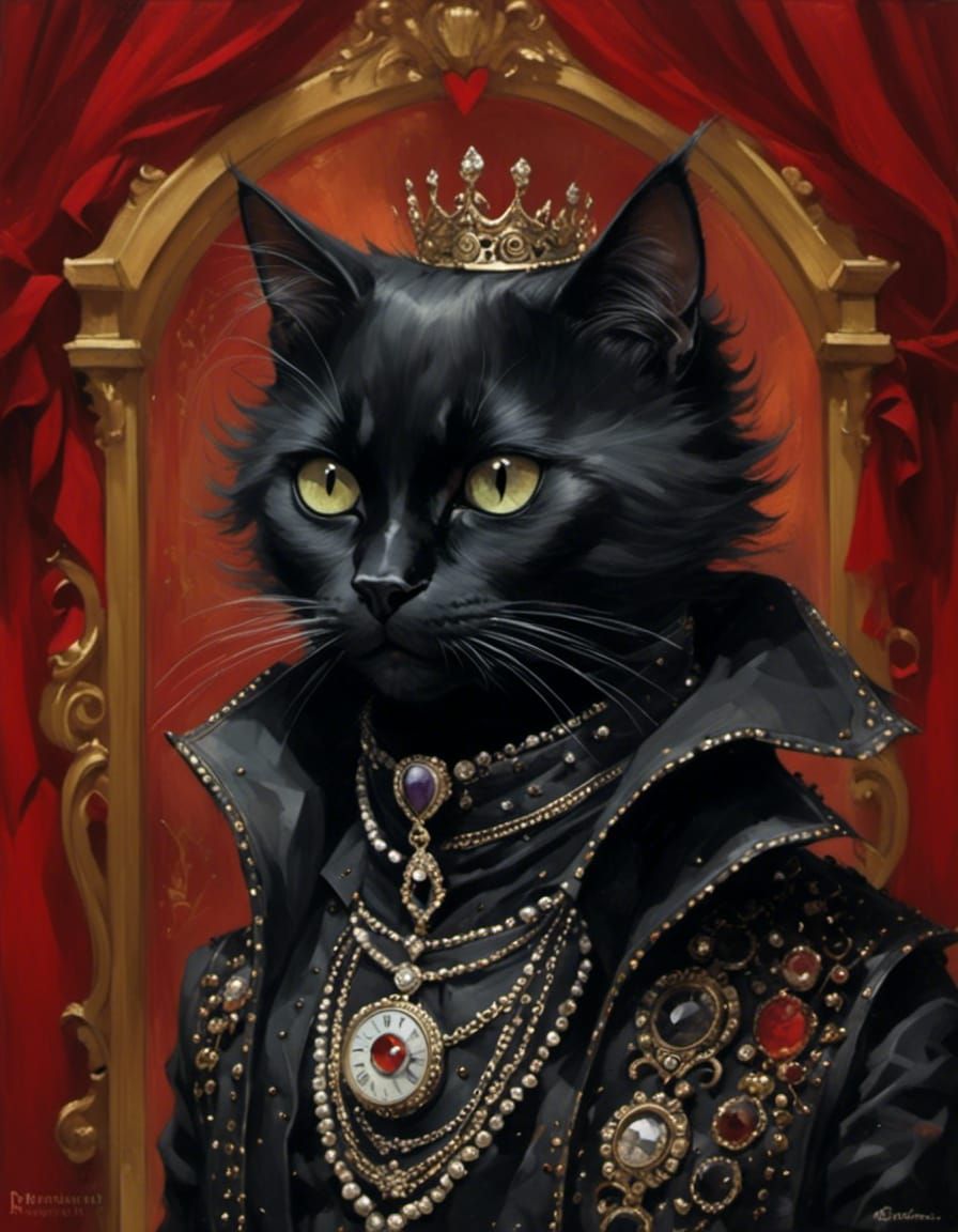 cat portrait Goth Punk