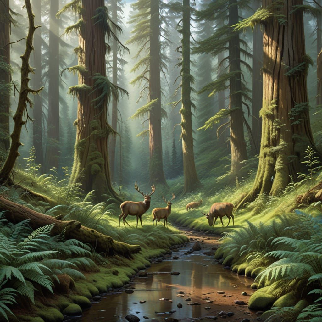 Majestic Redwoods in Olympic National Forest