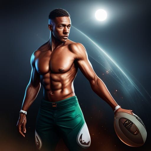 Detailed Matte Painting of a Football Jock