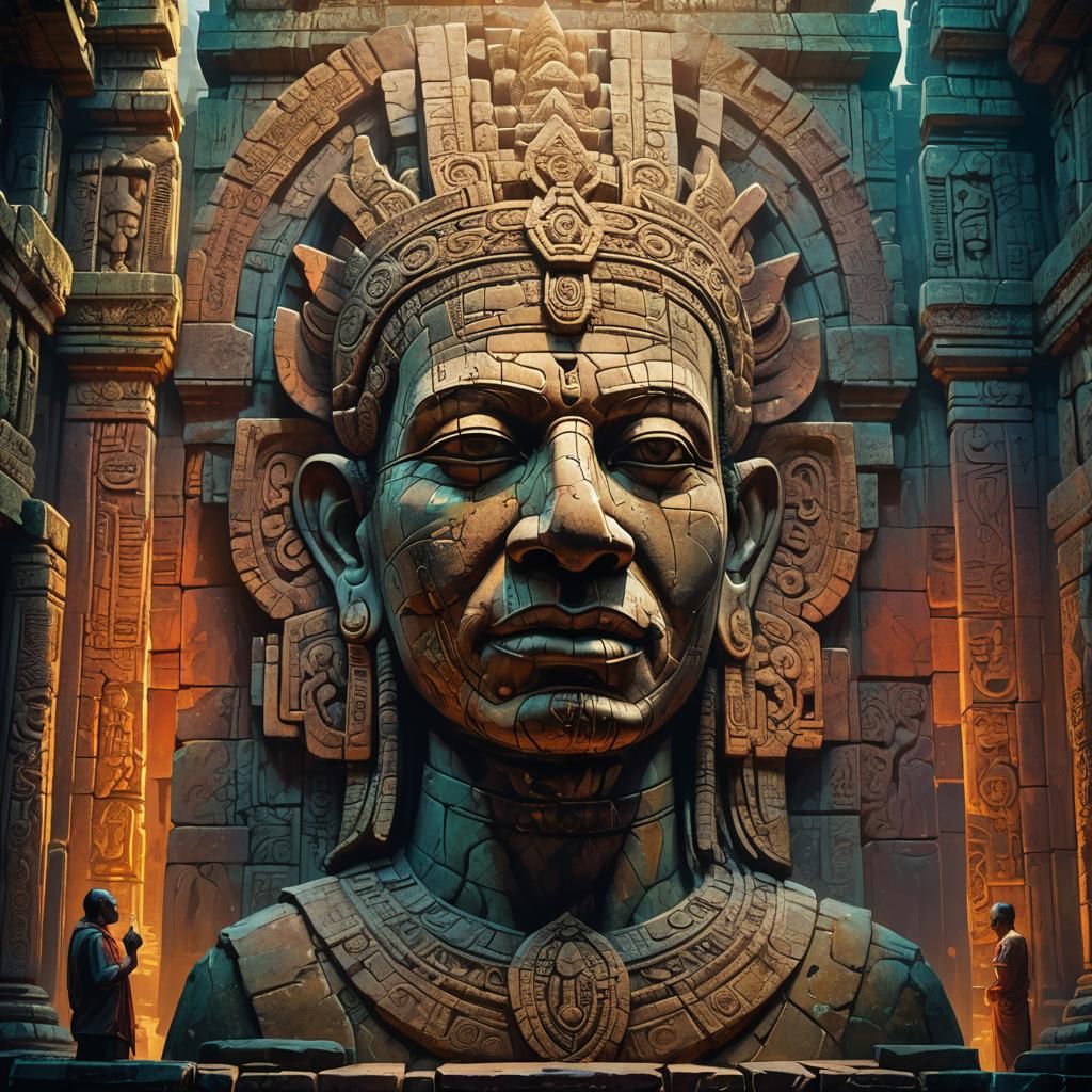 Majestic Angkor Vat Temple Head Carving