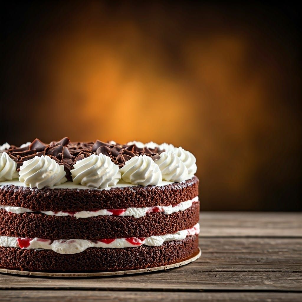 Delicious Black Forest Cake Food Photography