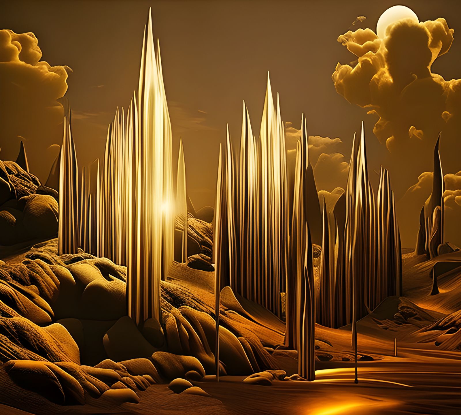 Abstract Folk Singers in Dreamy Soft Light