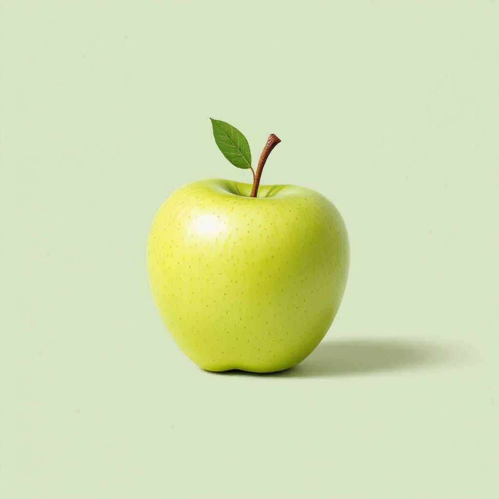 Perfect Green Apple on Green Background