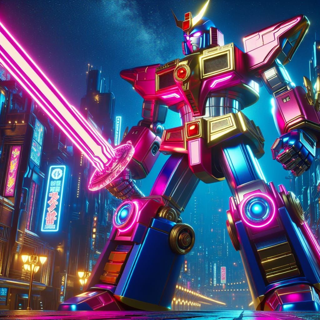 Giant Robot Street Samurai in Super Sentai Style