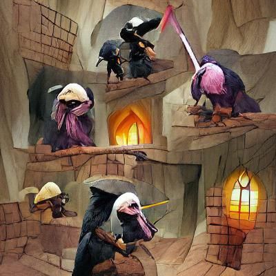 Cartoon Kenku Character Concept Art