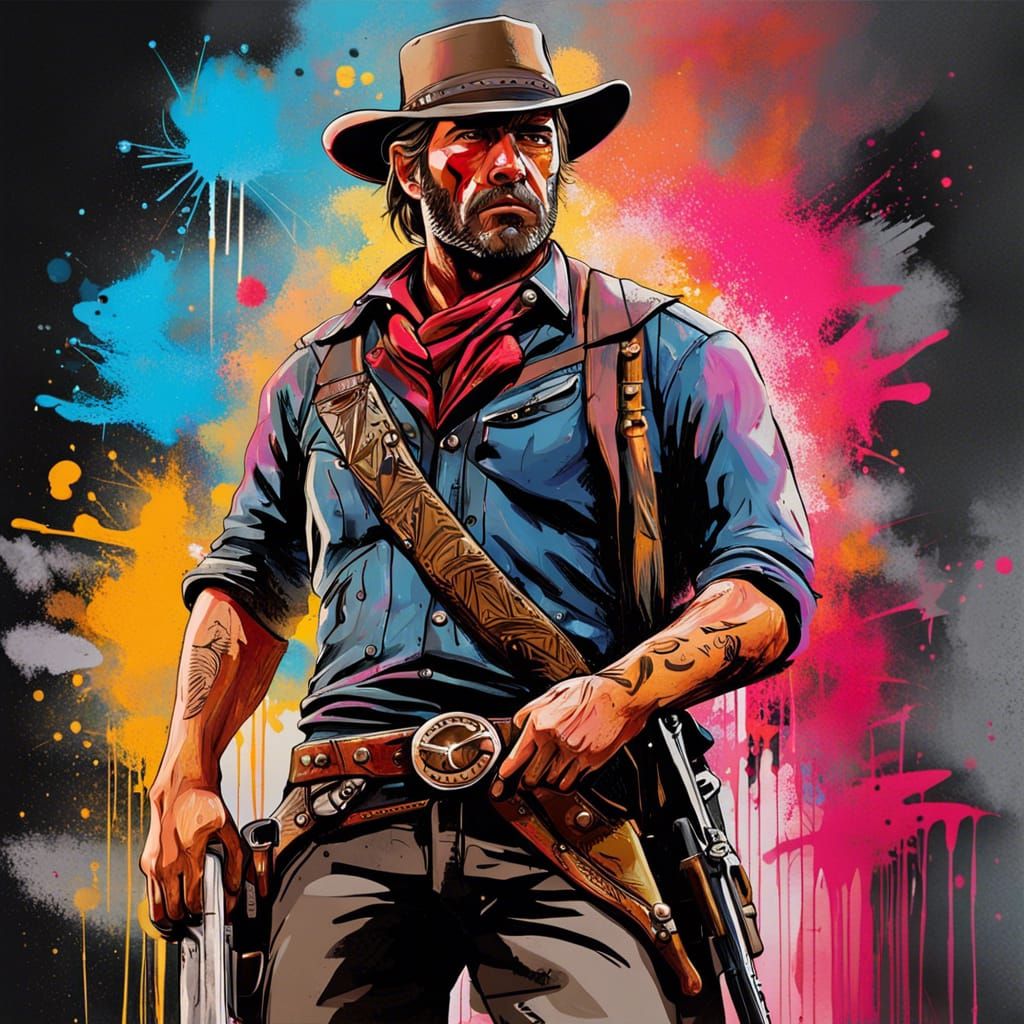Arthur Morgan Graffiti Art in High Definition