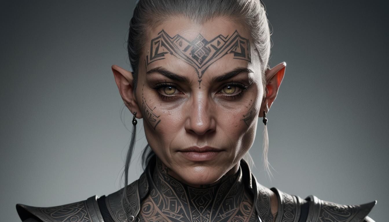 Hyper-Realistic Portrait of Nyur in Dark Academia Style