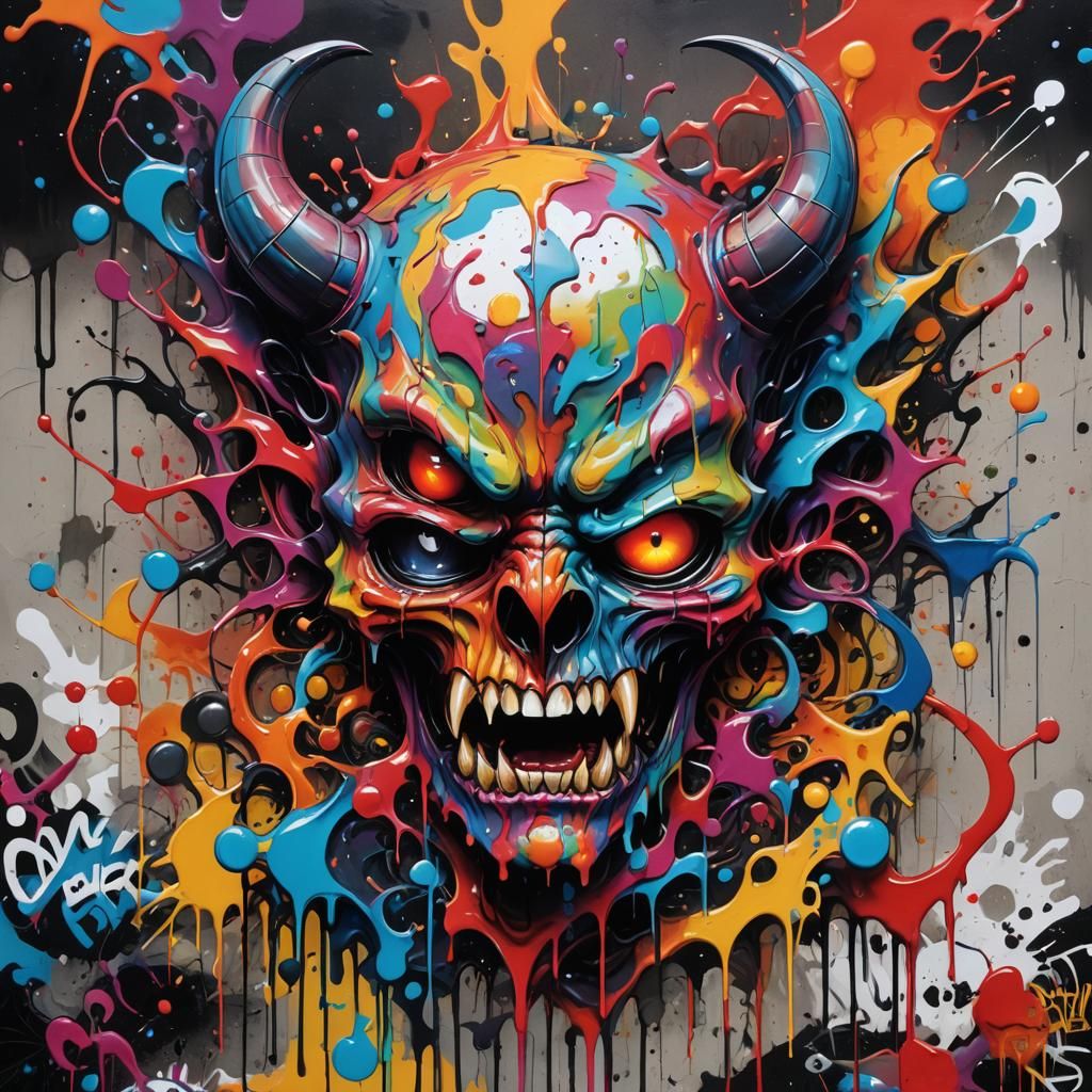 Sweet Daemon Buer in Graffiti Splash Art Style