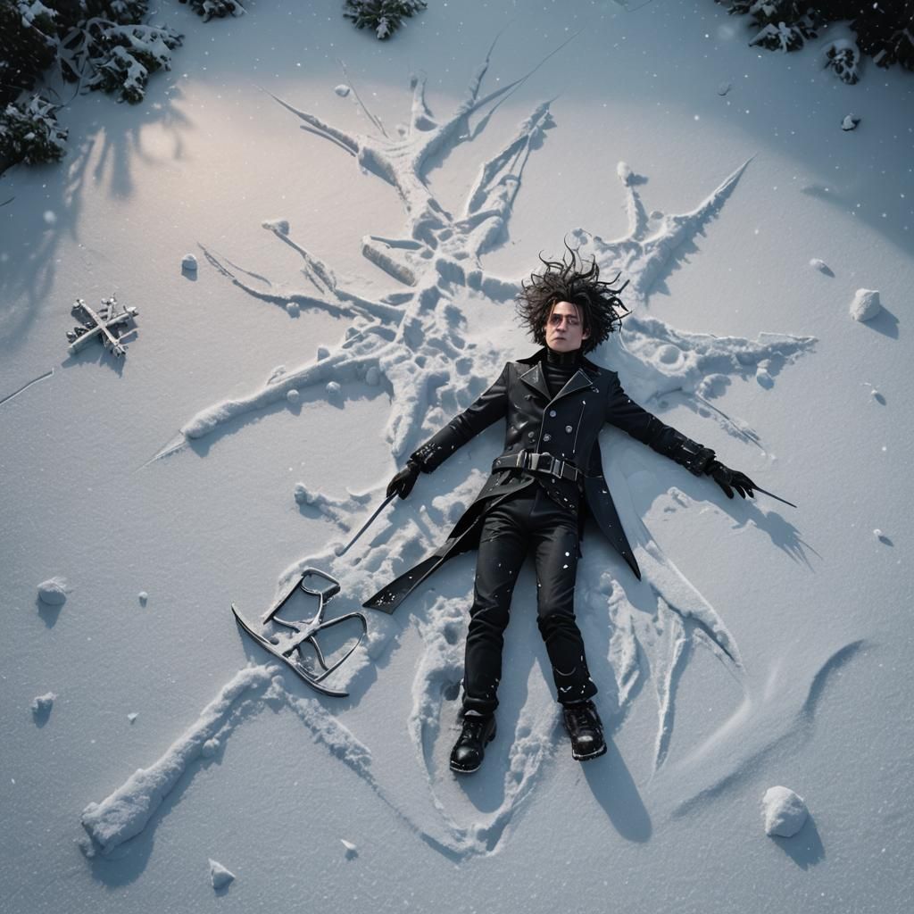 Edward Scissorhands Snow Angel: Detailed Matte Painting