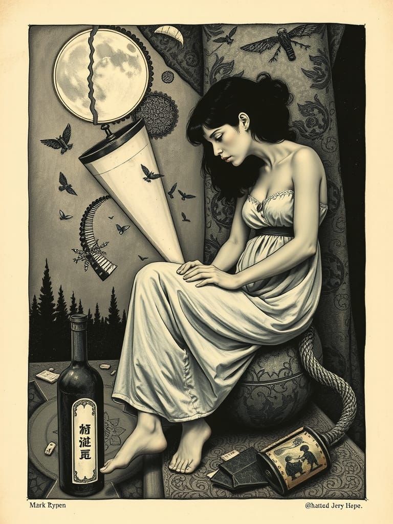 Surrealist Dreams Shattered in a Kaleidoscope of Broken Hope