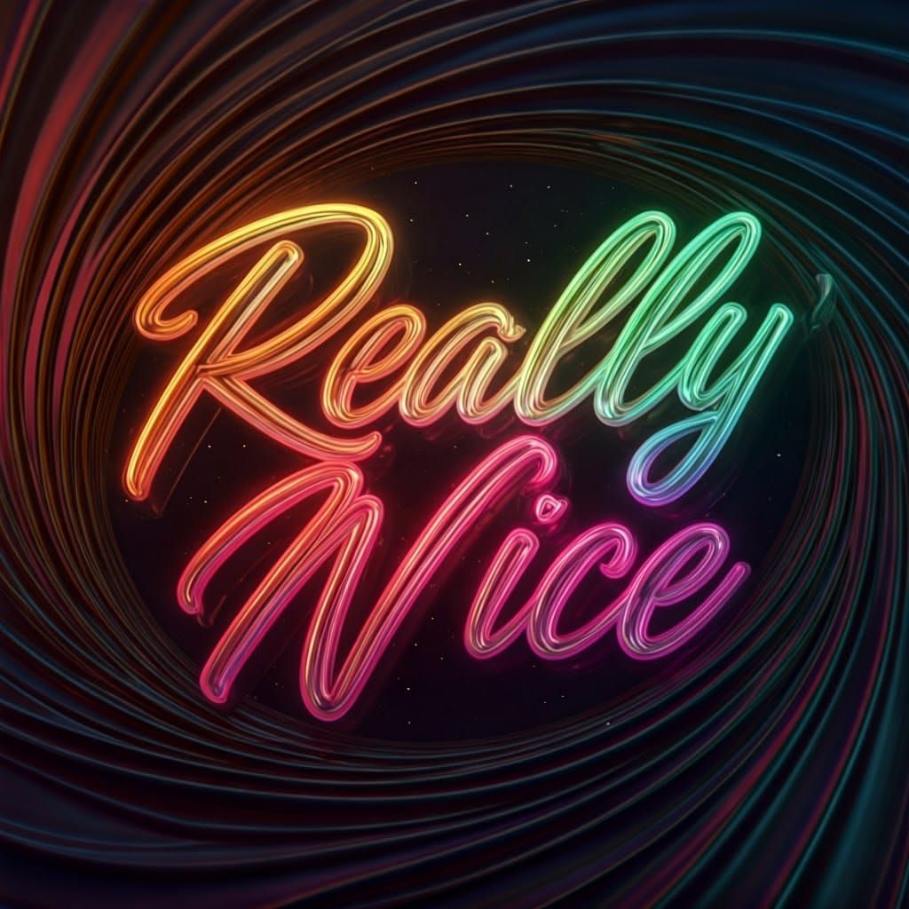 Neon Metallic Letters Spell "Really Nice"