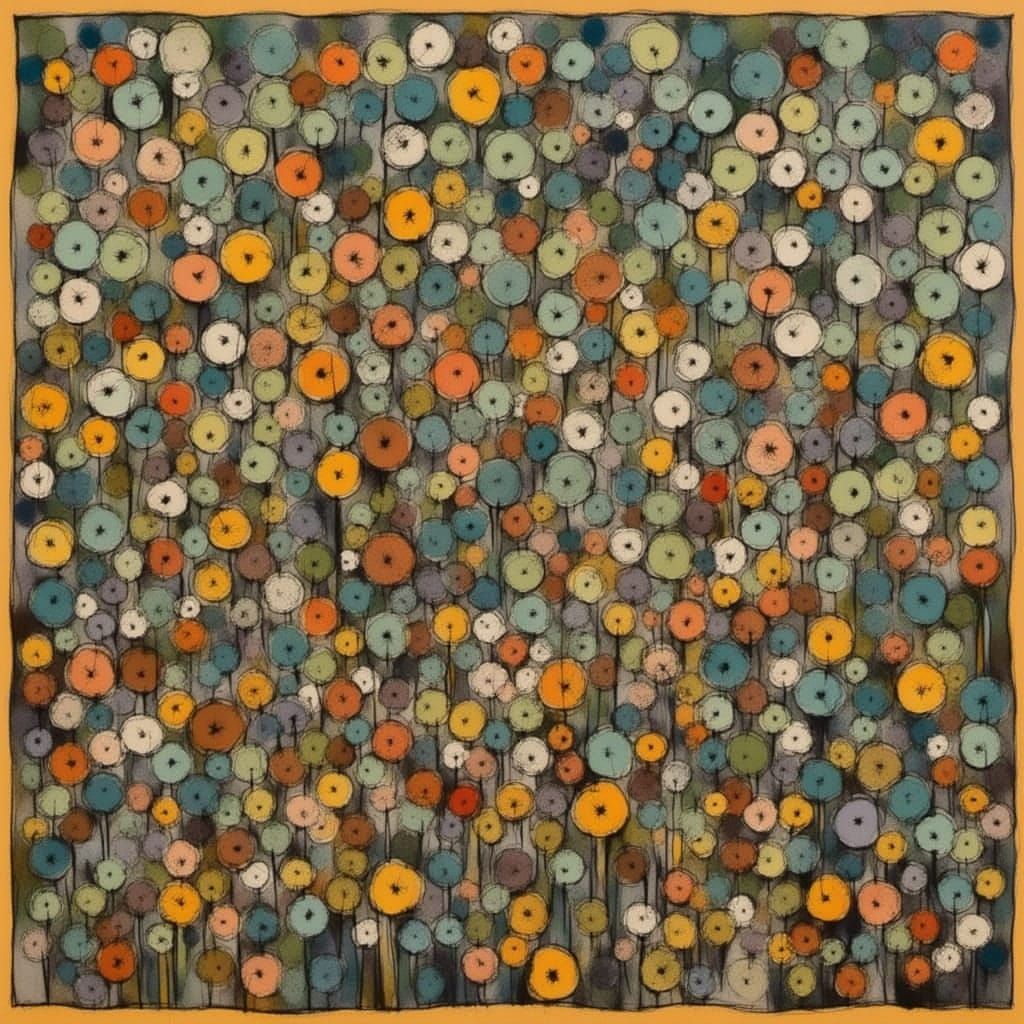 Vibrant Charcoal Landscape in Expressive Style