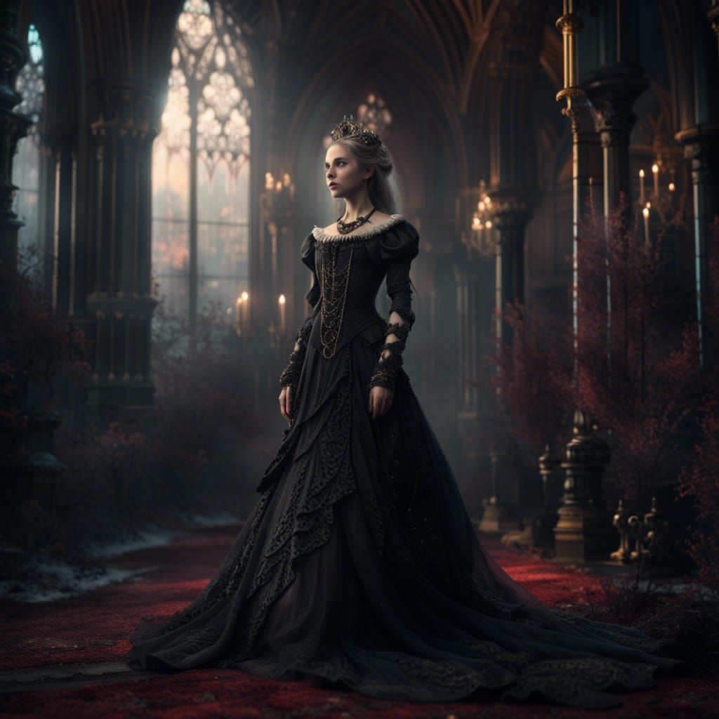 Dramatic Gothic Princess in Digital Matte Painting