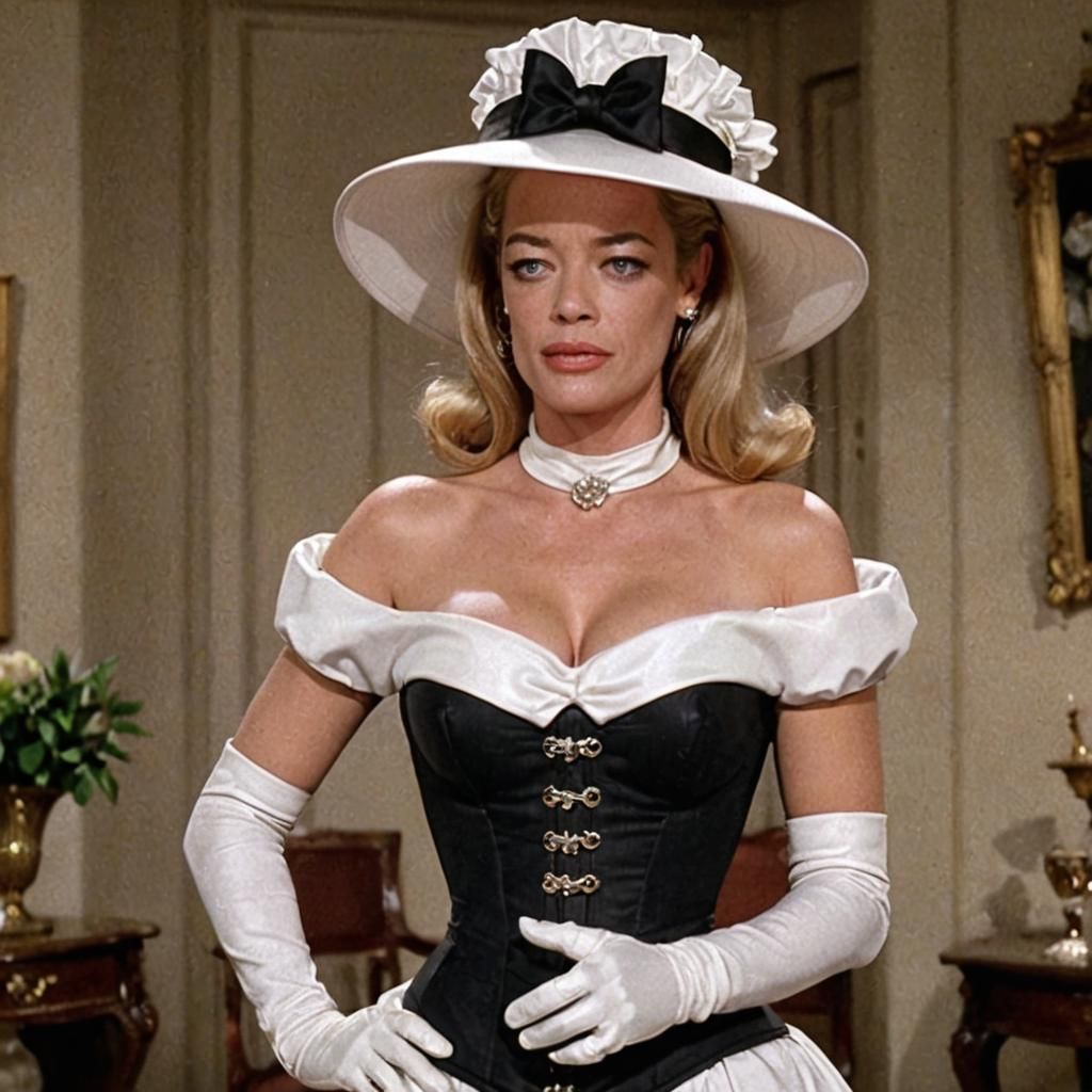 Vintage Glamour: Actress in 1960s Corset and Hat