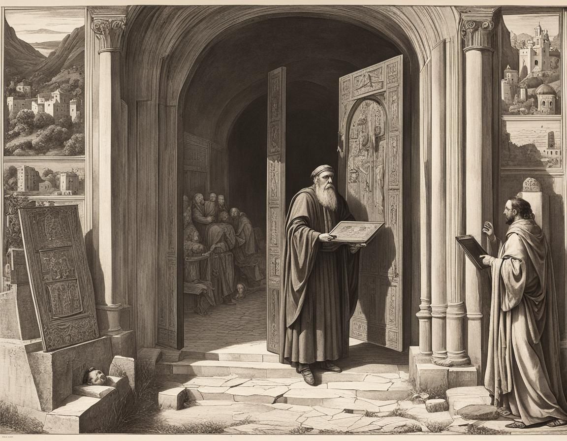 The elder alchemist and his tablet of tourmaline obsidian smoking mirror