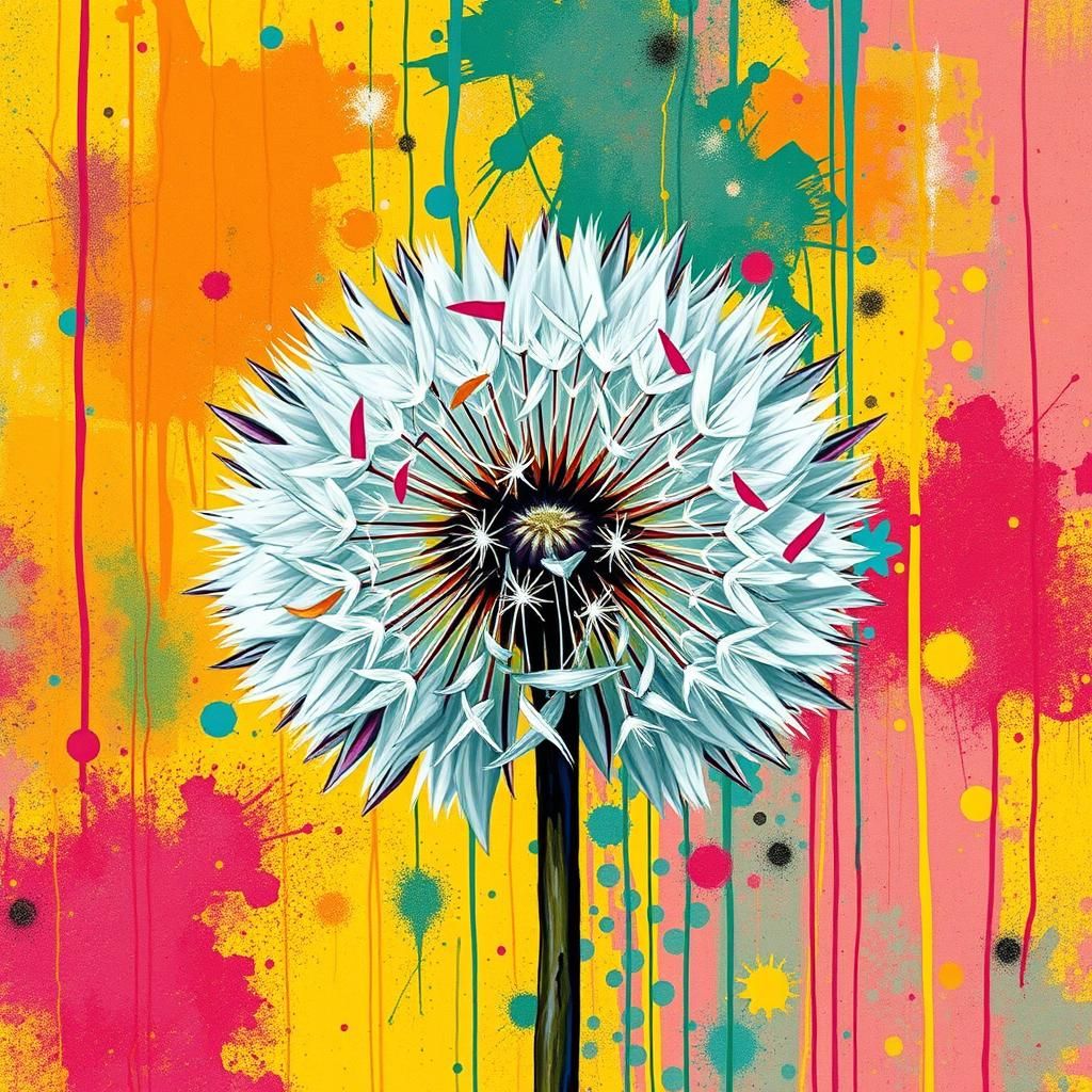 Street Art Dandelion Wallpaper in Fantasy Style