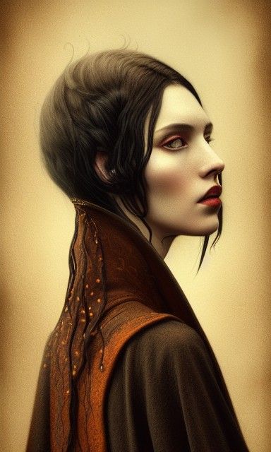 Gothic Portrait of Rasputin in Autumn Colors