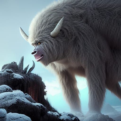 Dramatic Yeti in Digital Matte Painting