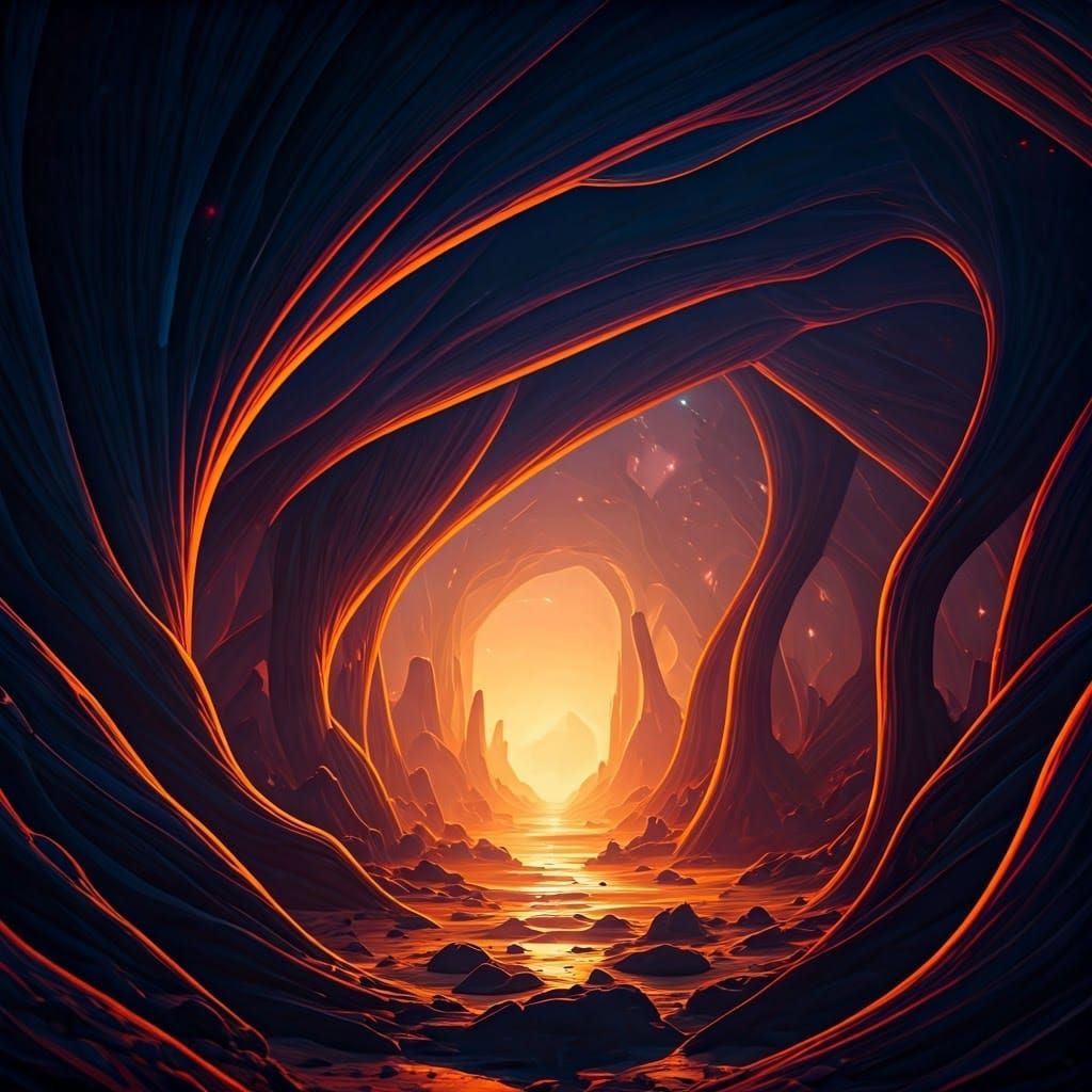 High-Fantasy Landscape in Stalenhag and Beksiński Style